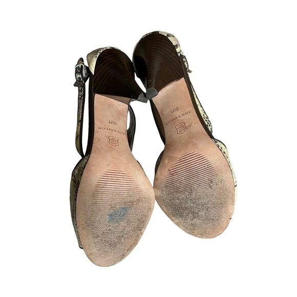 Ann Taylor Julia Python T-Strap Heels 8.5 Cream - Picture 13 of 13